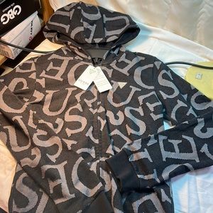 Guess black zipper hoodie. NWT girls 14